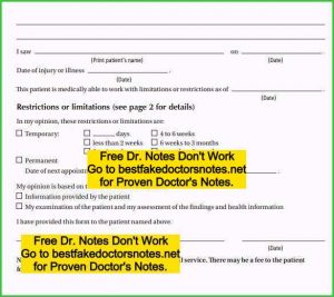 doctor's notes template