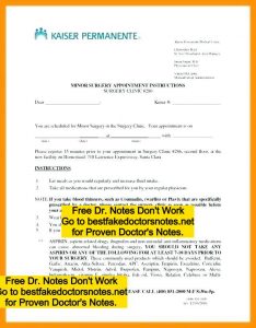doctor's notes template